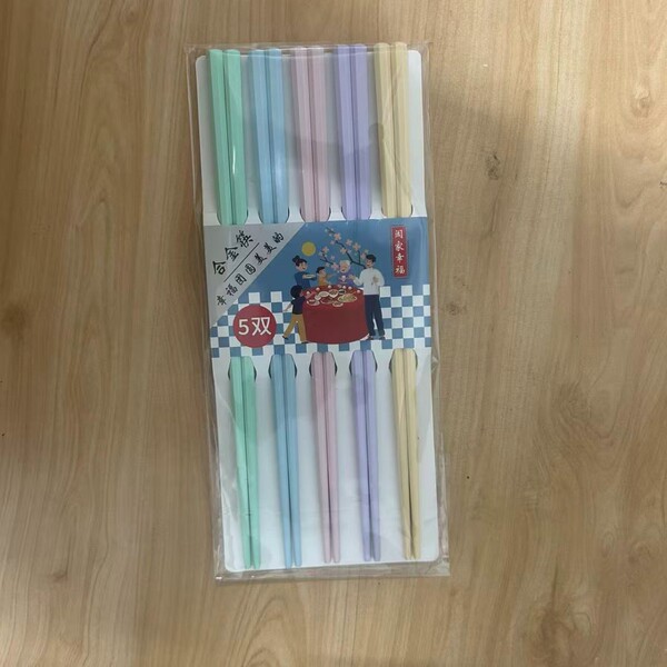 八角筷彩色筷子耐高温食品级耐高温防滑分餐合金筷一人一筷家用快