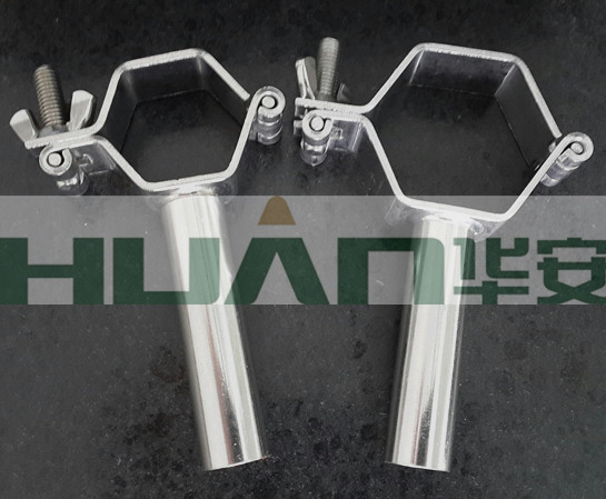 卫生级不锈钢304六角管支架 六角管托 六角管卡 蝴蝶扣六角管支架