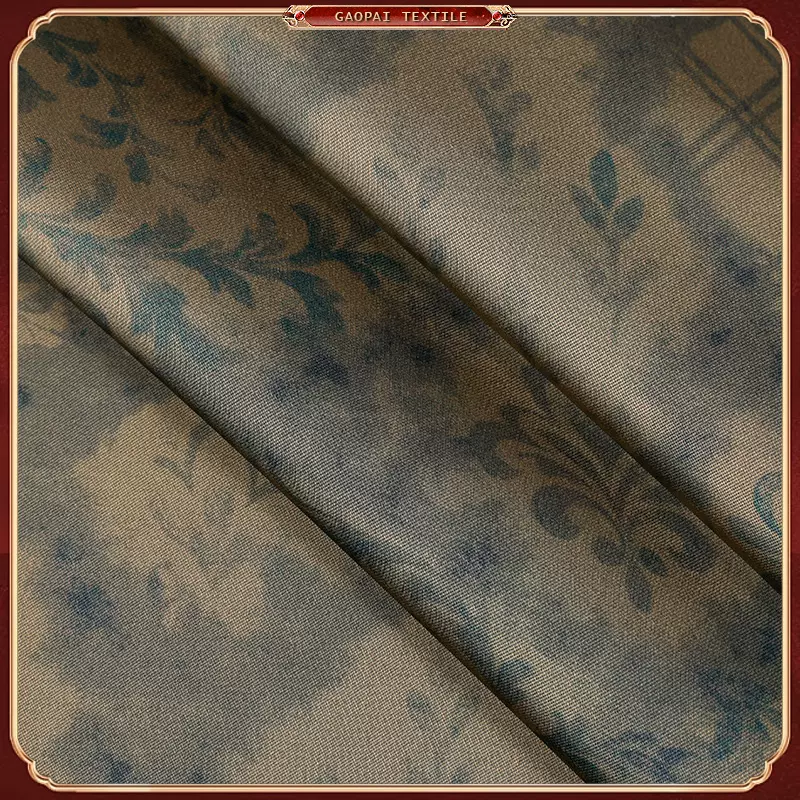 香云纱面料双面印花人丝提花国风中式旗袍汉服连衣裙丝绸服装布料