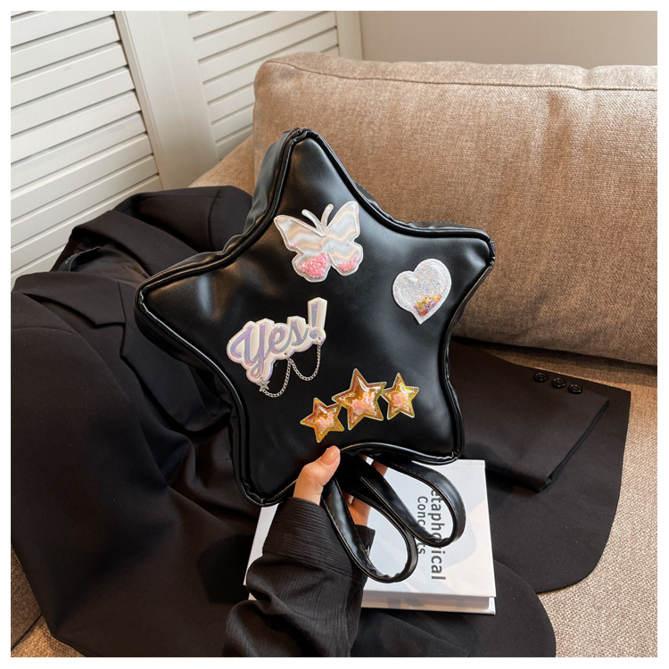 Women's Medium Pu Leather Letter Star Butterfly Streetwear Zipper Fashion Backpack display picture 31