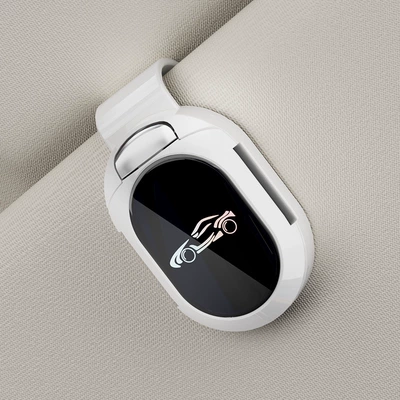 Car Glasses Clip/Bill Clip Shankedao/跨境车载多功能眼镜夹墨镜支架汽车遮阳板收纳夹 - black-customized-car-logo