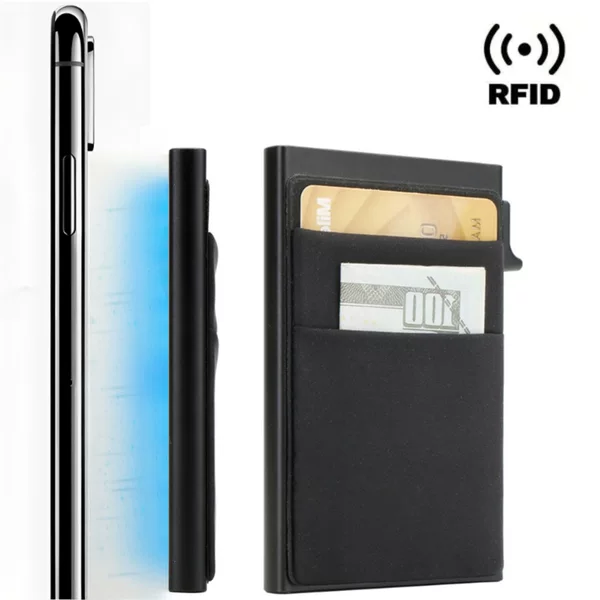 Magnetic Aluminum Alloy Card Holder Automatically Pops up Business Card Box Anti-Theft Brush Anti-Degaussing Rfid Card Holder Metal Card Holder