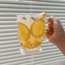 ins韩国风大容量玻璃杯奶茶牛奶杯简约创意透明大口果汁杯啤酒杯