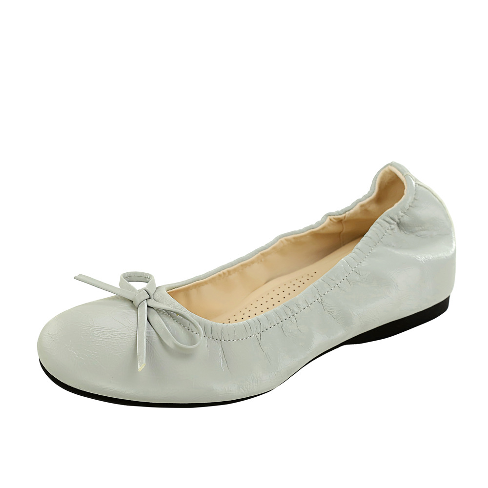 135-H167 French style sweet bow round toe, one foot high inside, shallow mouth soft sole ballet style single shoe for women