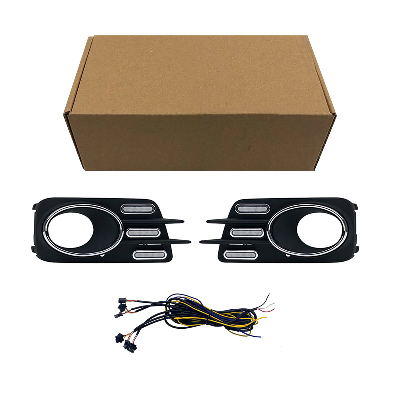 Volkswagen Daytime Running Light For Volkswagen 10-12 Tiguan (Gündüz işıqları) - tricolor-white-light-yellow-flowing-light-ice-blue-light-set