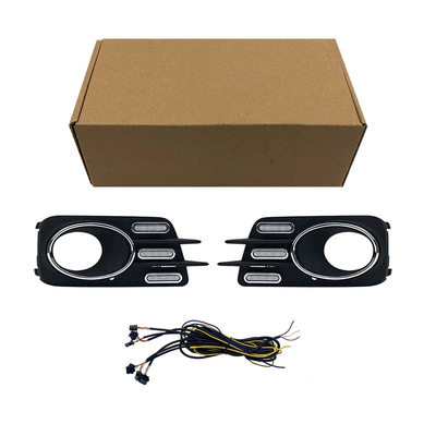 Suitable for Volkswagen 10-12 Tiguan Daytime Running Lights Volkswagen Tiguan Daytime Running Lights (Gündüz işıqları) - three-colors-normal-white-light-steering-flow-yellow-light-ice-blue-light-left-and-right-set