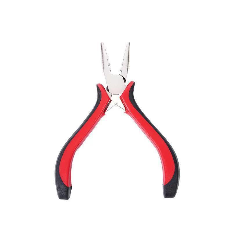 검은 색과 빨간색 핸들 3 개의 구멍 머리 집게