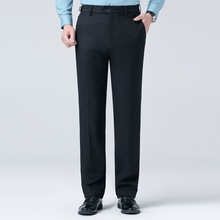 品牌抗皱弹力休闲裤男士秋冬新款修身直筒中腰长裤子潮流男裤子