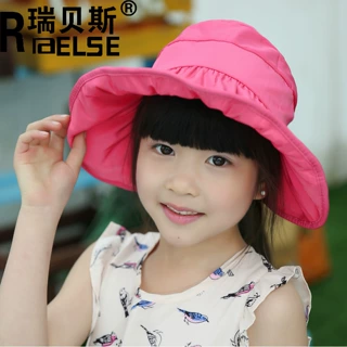 儿童防嗮帽子遮脸男女春秋新款空顶防紫外线夏季薄款宝宝遮阳凉帽