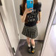 [40 210g combed 95% cotton + 5% spandex back collar] slim fit slim shoulder short sleeve T-shirt women's summer black