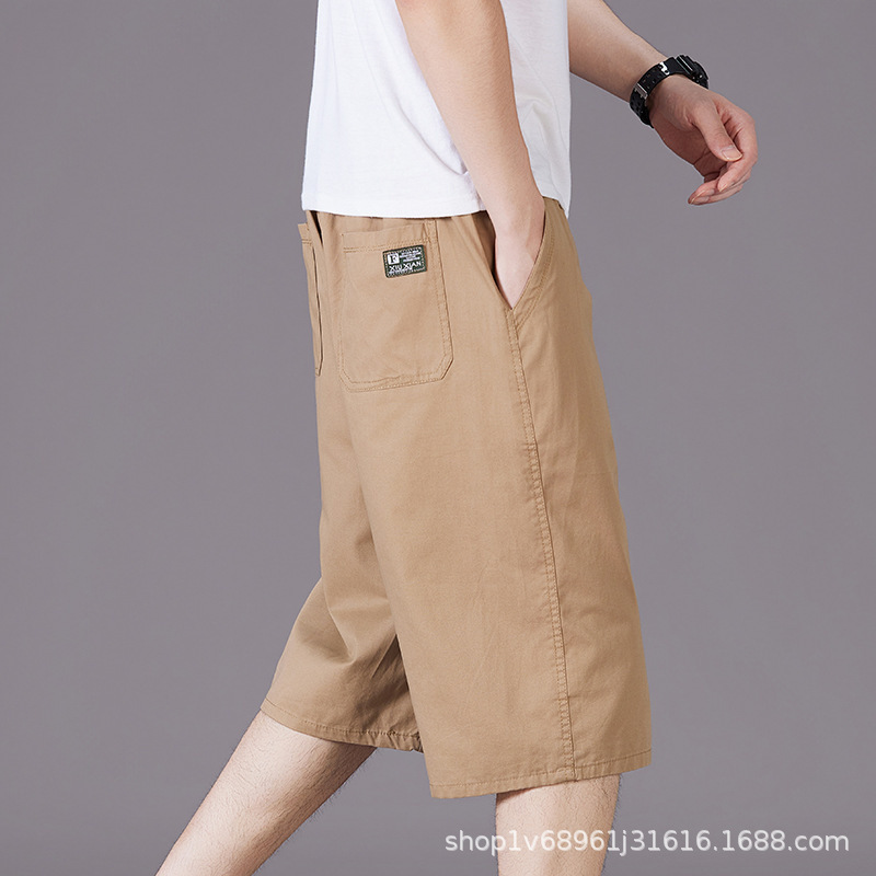 Zorro Men's Summer Thin Cotton Mid-Length Pants, Large Size 7/8 Workwear Shorts, Casual Loose Fit
