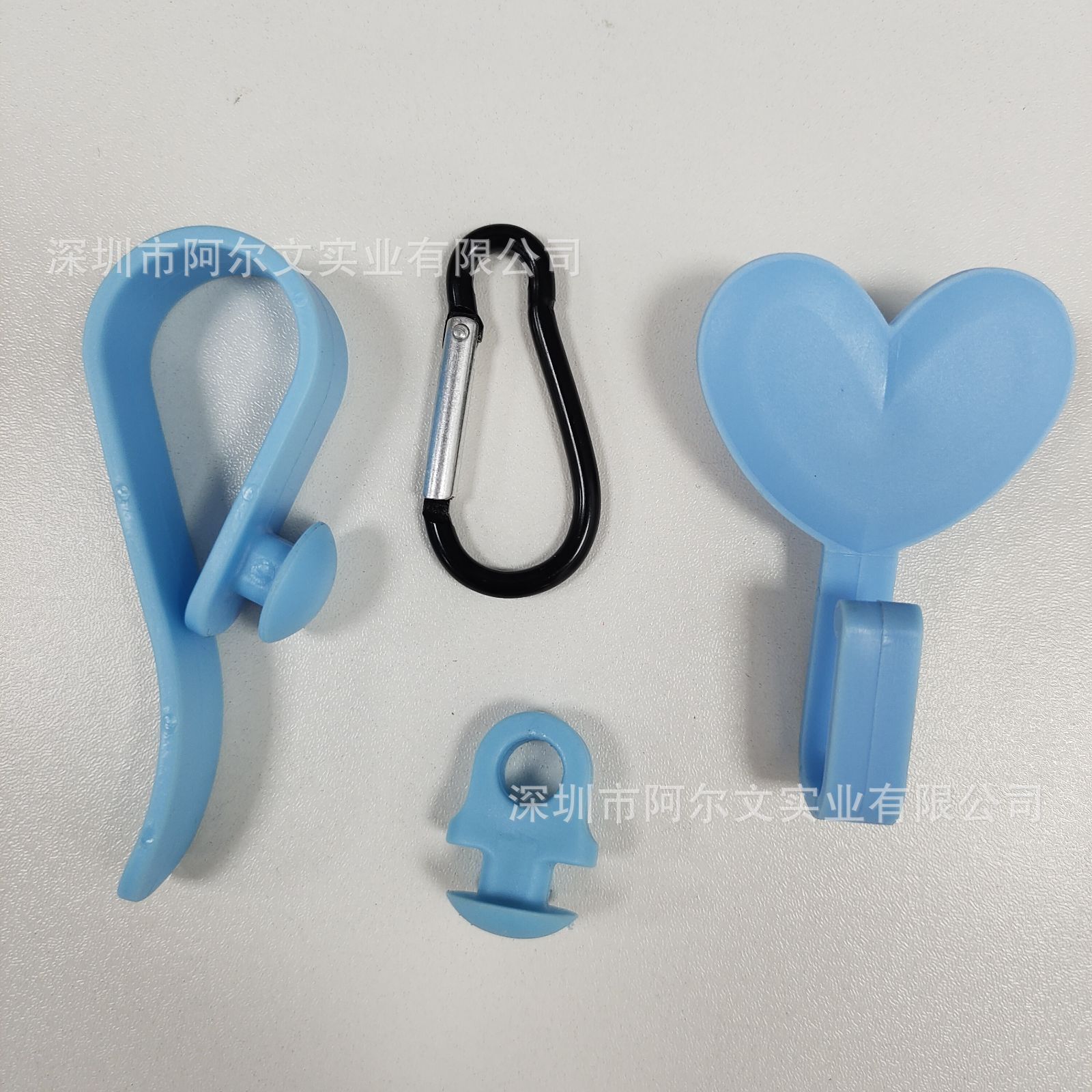 하늘색 러브 후크 + 후크 + 하늘색 버섯 머리 + 카라비너