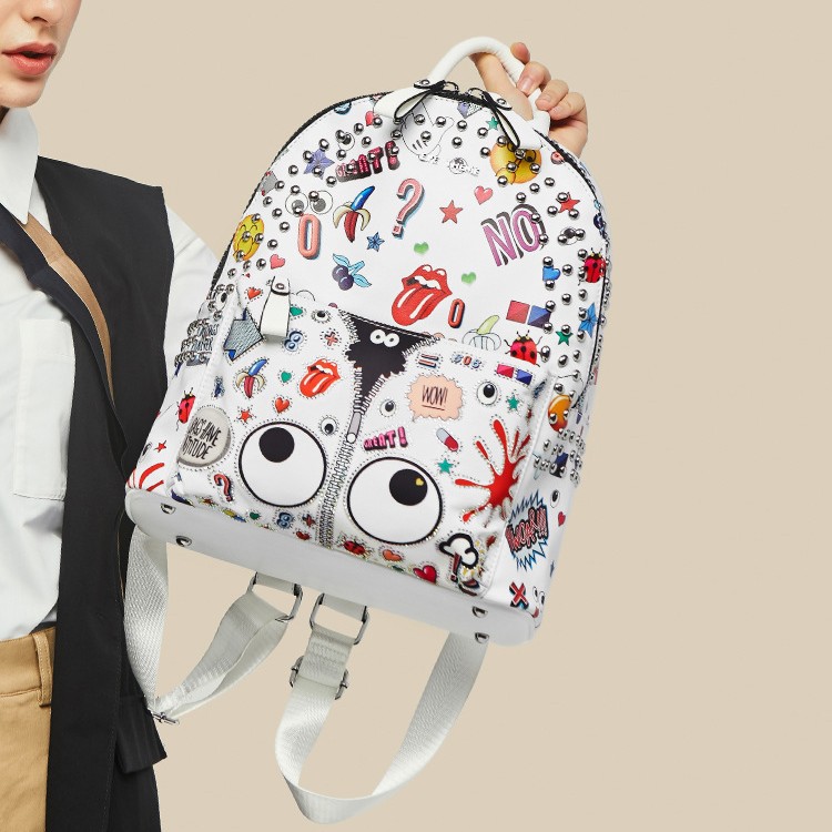 Bolsos para mujer 2024 nuevo bolso escolar estampado para estudiantes universitarios mochila pequeña de viaje de moda de gran capacidad 1745