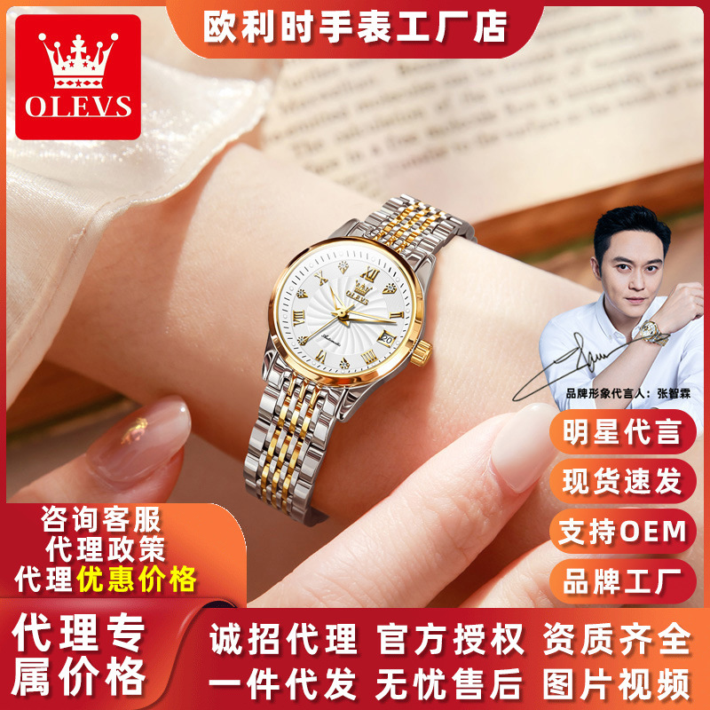 Dropshipping Oris Brand Cross-Border Watch Automatic Mechanical Watch Fashionable Simple Waterproof Women's Watch Women's Watch