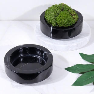 Marble flower pot succulent plant micro landscape pot home gardening living room entrance table soft surface decoration ornaments