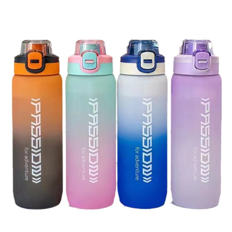 Tianyi 0955 nueva taza de plástico de color degradado taza de plástico esmerilado textura letras impresas taza de bebida directa taza de regalo de negocios