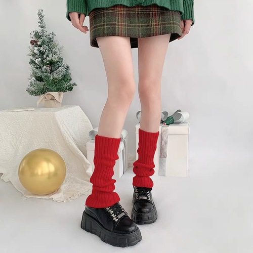 JK Knit Socks with Harajuku Style Y2K Hot Girl College Wind Middle Calf Pile Socks for Women - Winter Warm Snow Boot Socks