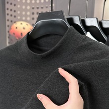 德绒打底衫男半高领加厚保暖时尚休闲男士长袖T恤内搭双面绒卫衣