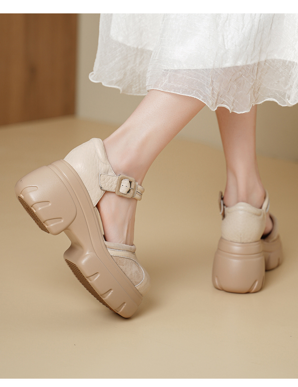 Sandal cao gót nữ mũi nhọn quai ngang đế xuồng da bò — màu đen, màu mơ chi tiết 9