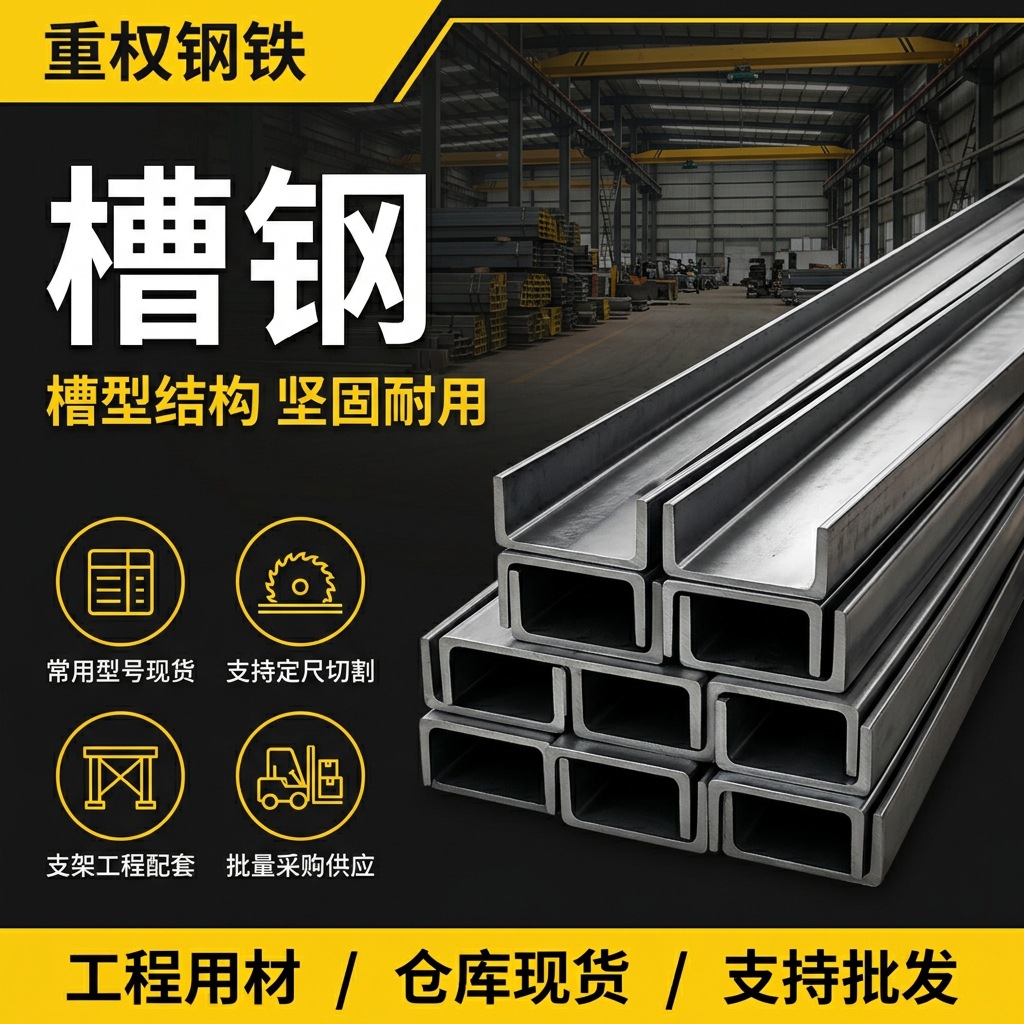 黑色型材14号镀锌槽钢轻型槽材U型钢建筑幕墙用型号齐全来图加工
