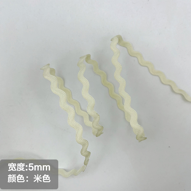 Cinta en forma de S de color de 5mm al por mayor de polipropileno ondulado con marinero de 13 colores con decoración de bricolaje, decoración de olas, cortina de encaje