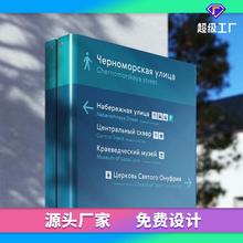 户外景区标识牌不锈钢烤漆防腐耐晒导视牌导览牌多功能路牌指示牌