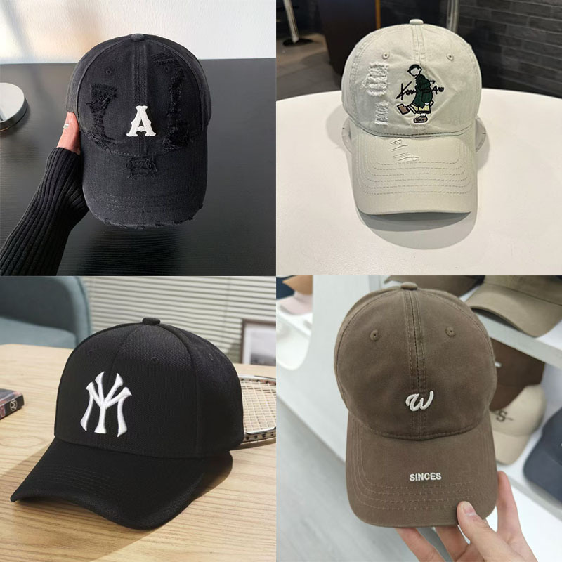 跨境混款韩版字母刺绣棒球帽直播鸭舌帽地摊货源杂款帽子工厂批发