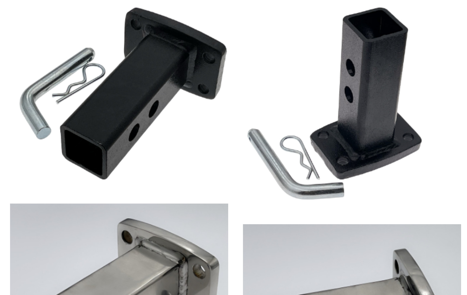 Trailer hook accessories Daquan square mouth female seat tiger head hook adapter Rod car off-road vehicle modification accessories black stainless steel