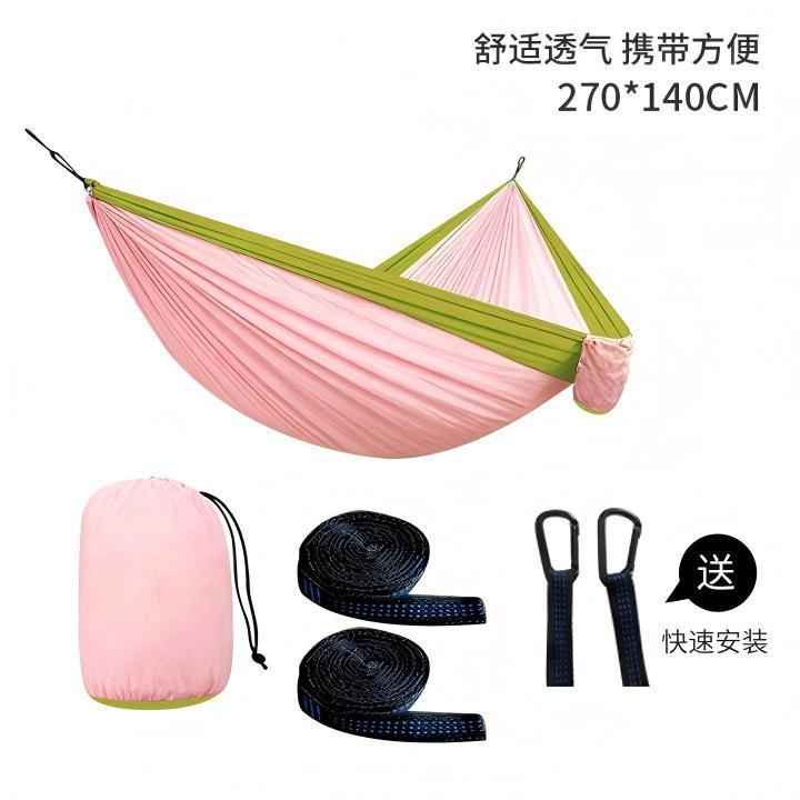 Fábrica directa hamaca de nylon paracaídas hamaca de tela de ocio columinar hamaca de campamento multicolor doble image 34