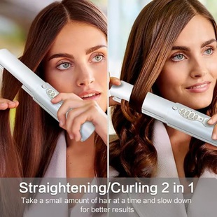 2024 New Titanium Cross-Border Hair Straightener Curling Iron Dual-Purpose Splint Multi-Function