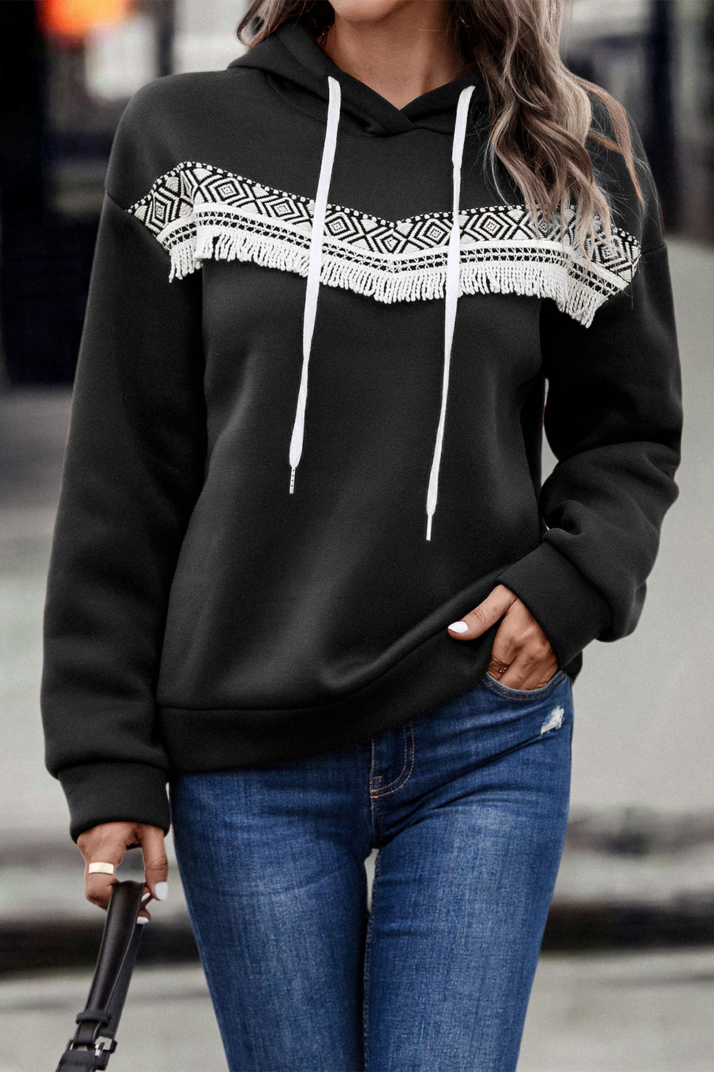 Hooded Lace Sweatshirt - Hoodies & Sweatshirts - Uniqistic.com