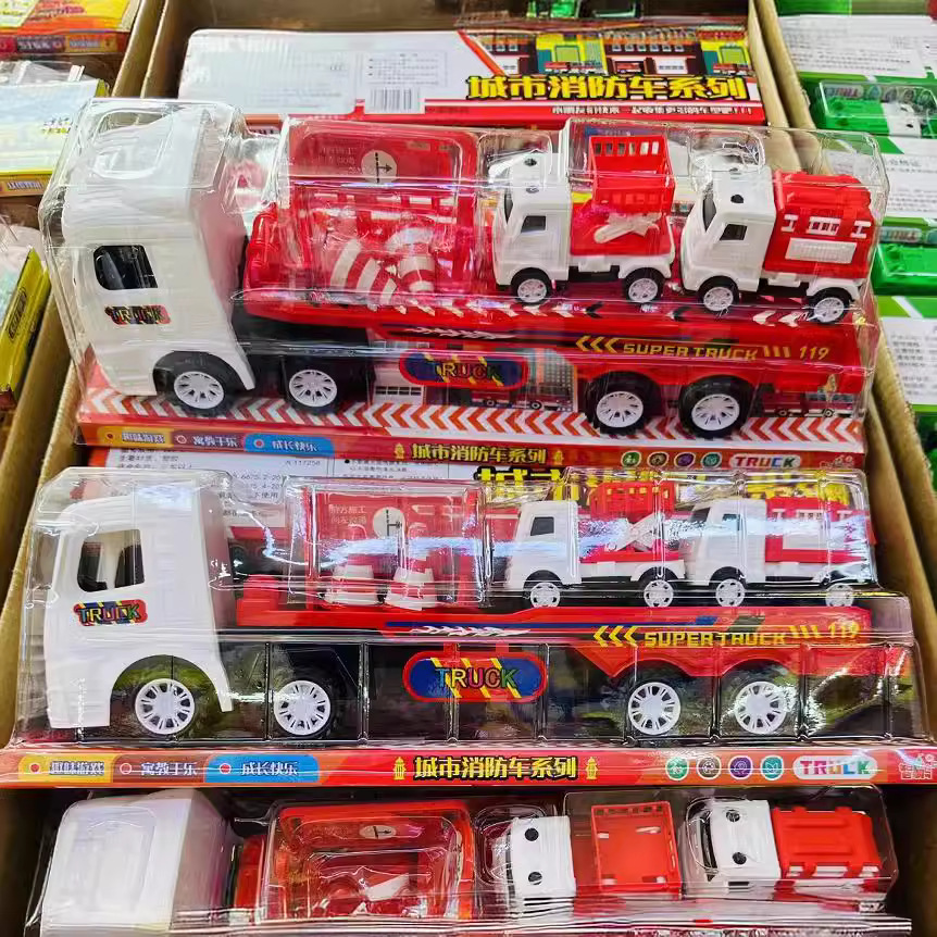 Gran remolque de inercia de doble capa remolque de ingeniería de inercia juguetes para niños juguetes para niños al por mayor