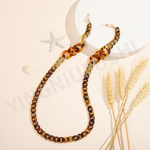 Amazon New Acrylic Leopard Print Eye Strap Fashion Necklace Eyeglass Chain Manufacturer