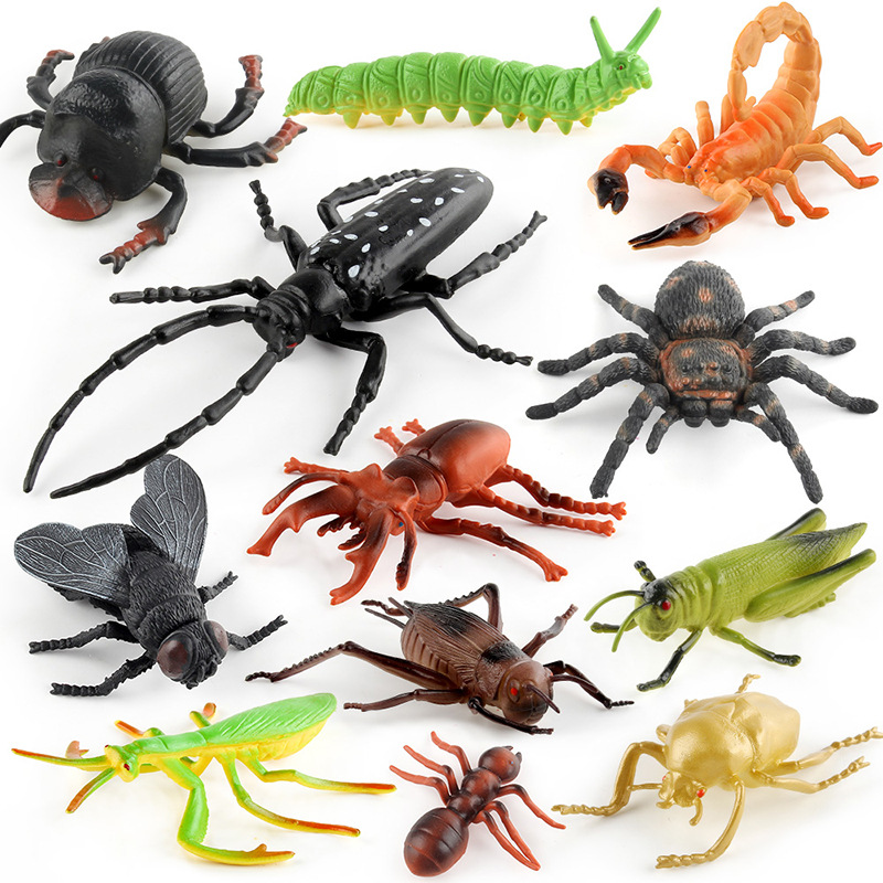 Exportación transfronteriza de simulación de insectos modelo de animales unicornio mariposas mariposas orugas cognición juguete ornamental estático