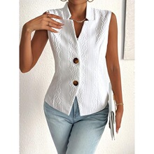 D 45476 Sleeves Vest Button Up Top ����Ŧ������ �羳����