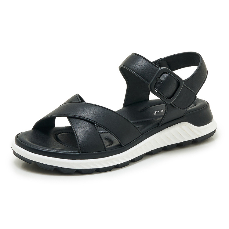 Sandal quai chéo nữ đế dày chống trượt mùa hè — màu nâu, màu đen, màu xám, màu mơ chi tiết 29