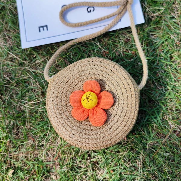 Garden brown flower 12cm small round bag