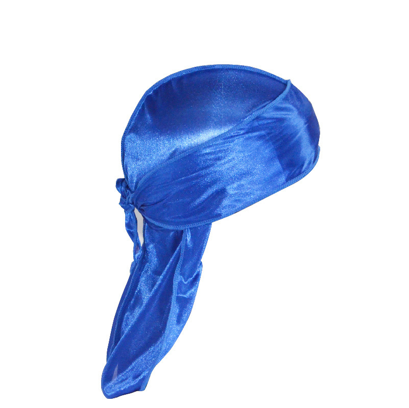 Amazon vende pañuelos elásticos en caliente, sombreros de baotou, sombreros piratas de seda, sombreros de cola larga hip hop silky durag