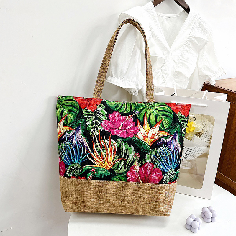 Transfronterizo nuevo bolso de gran capacidad de las mujeres de la moda impresa hombro bolsa de compras Portátil Bolsa de compras puesto al por mayor