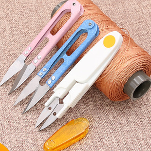 Handmade household cloth cutting small size scissors spring yarn cutting clothes cutting thread U-shaped scissors diy home tailor tools