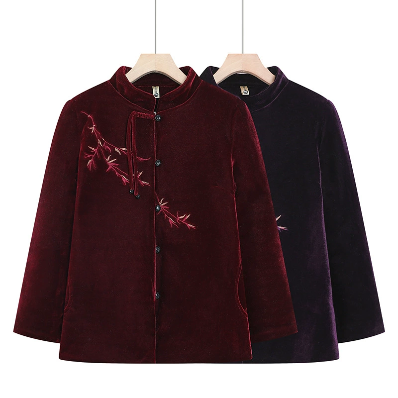 Demi-season cotton down jacket, for middle age, increased thickness