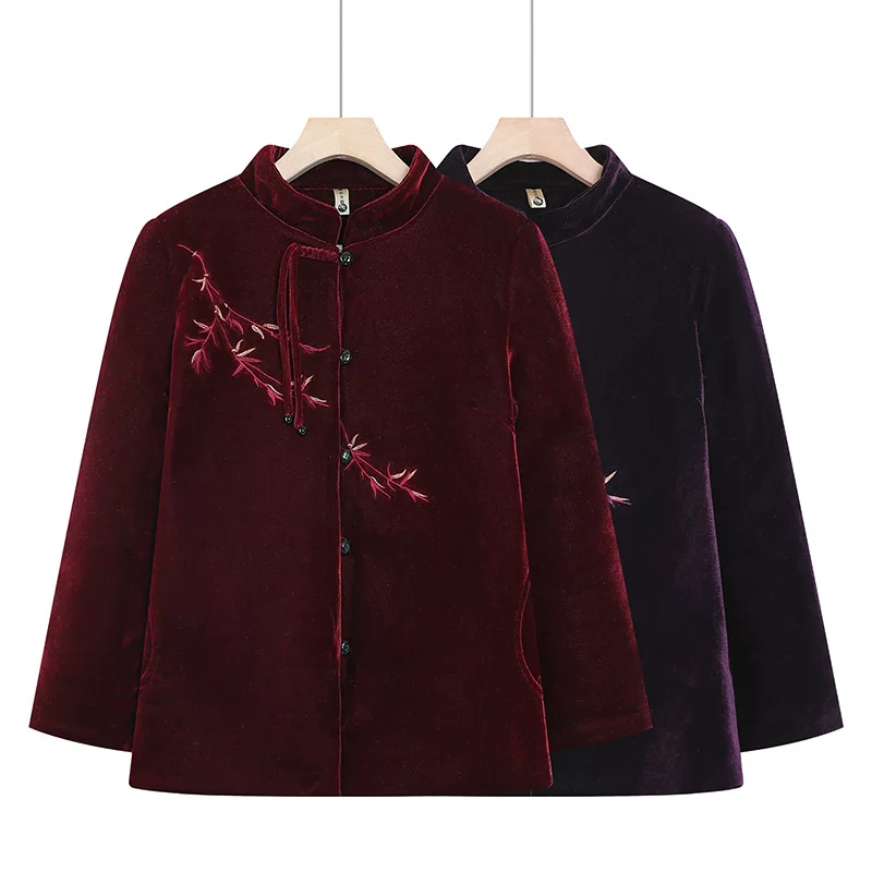 Demi-season cotton down jacket, for middle age, increased thickness