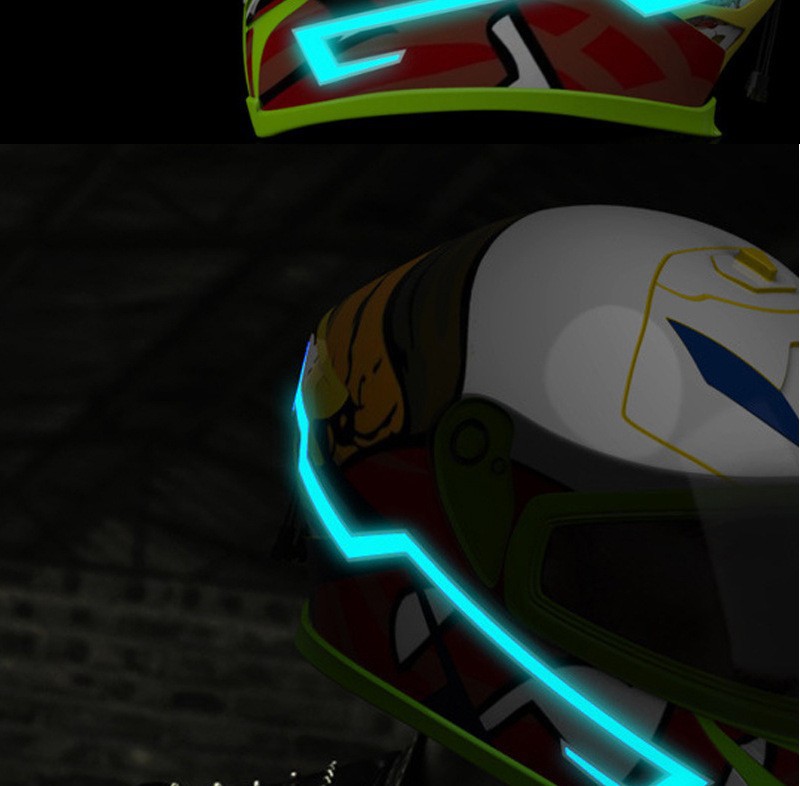 Motorcycle helmet cold light strip helmet decoration adhesive light strip TikTok same style decorative light emitting