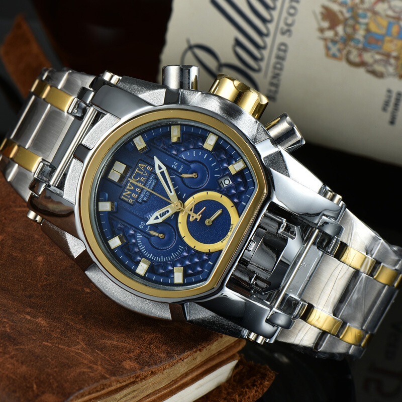 Invicta Full-Featured Six-Hand High-Quality Quartz Large Dial Men's Steel Band Watch Is a Cross-Border Bestseller Invicta Full-Featured Six-Hand High-Quality Quartz Large Dial Men's Steel Band Watch Is a Cross-Border Bestseller