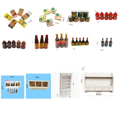 dollhouse Dollhouse Miniature re-ment  simulation Mini Model parts kitchen soy sauce cabinet Spice Rack
