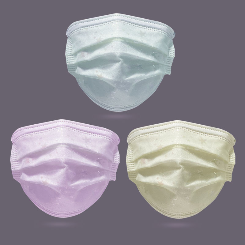 一次性网纱幻彩星星三层含熔喷布网纱口罩防晒夏季口罩face mask