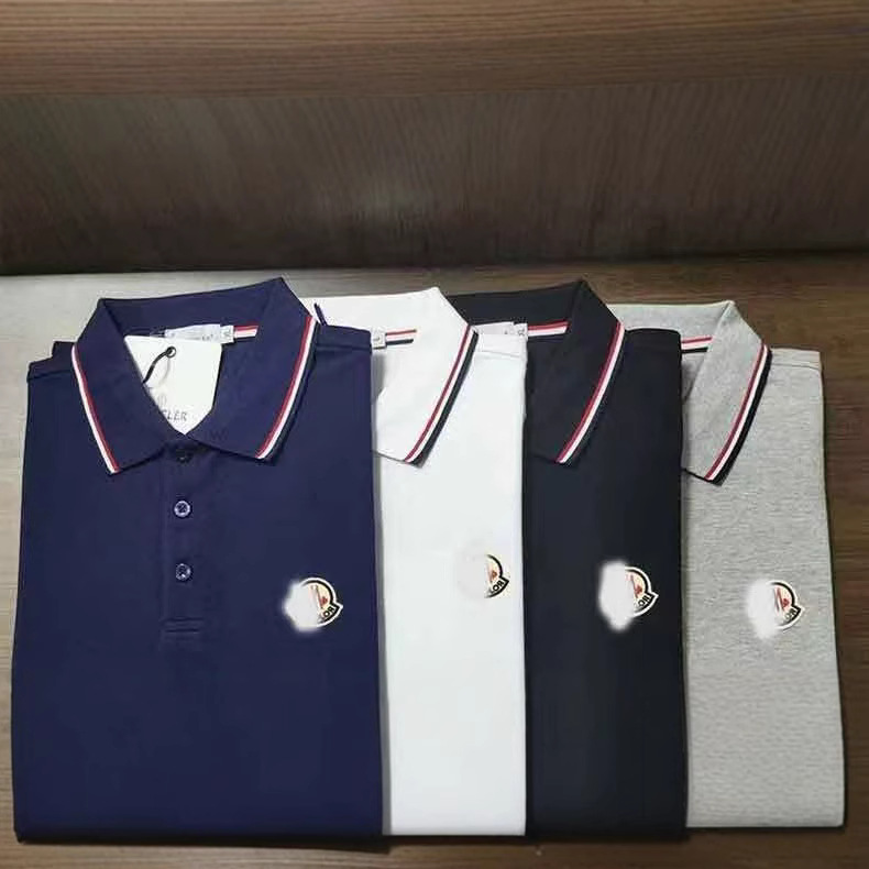 Summer Mengjia New Men's Colorful Edge Polo Shirt Fashion Business Casual Turn-Down Collar Trendy Brand High-Quality Unisex Short Sleeve
