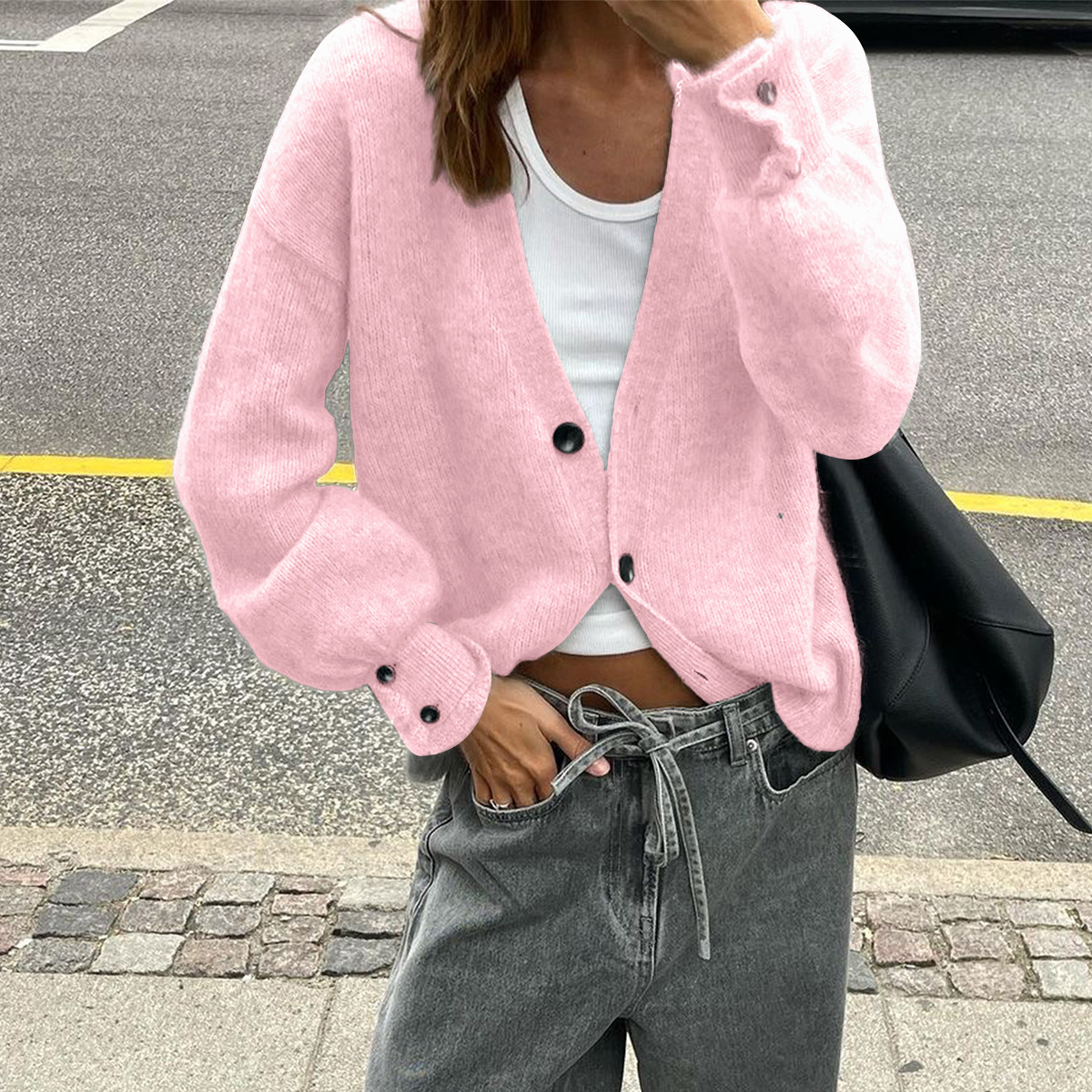 Kaikuo Europa y América de moda botones de lana de manga larga suéter multicolor ropa de mujer otoño / invierno 2025 Amazon