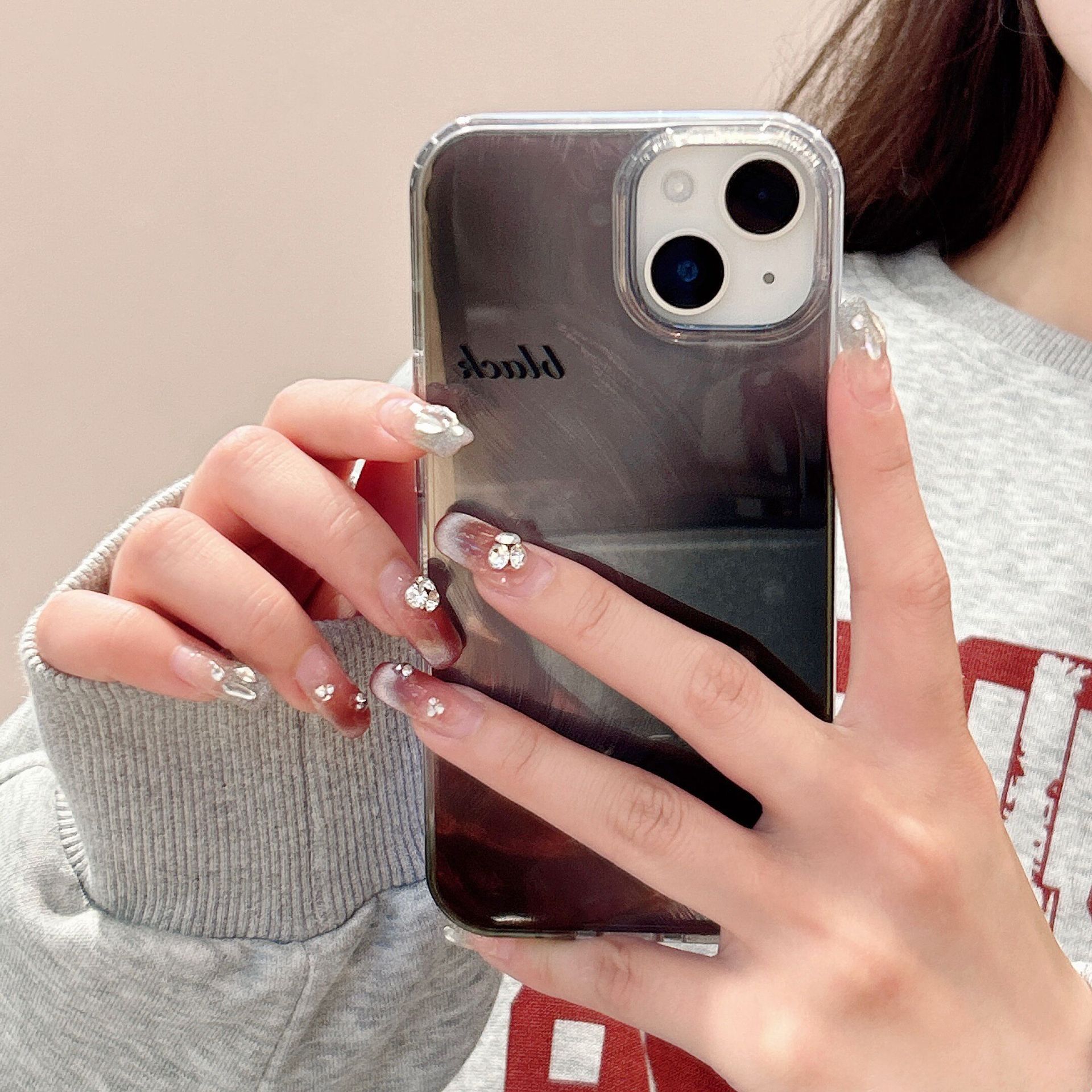 Hanfeng Feather Yarn Gradient iPhone14Pro Niche 13Pro  12Pro Phone Case 15Pro Max_voghion.com