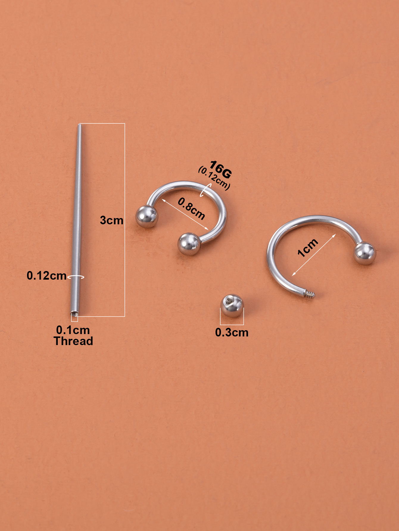 Piercing Guide Navel Ring Tongue Stud Nipple Ring Lip Stud Piercing Set
